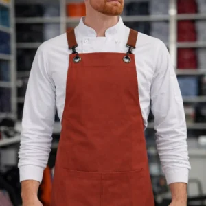 Kiremit Boyundan Askılı Barista Önlüğü – Şık ve Dayanıklı Profesyonel Kafe Önlüğü