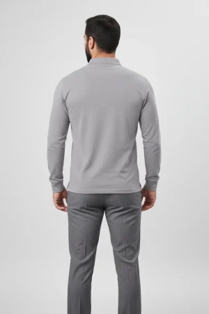 Alternative view of Gri İki İplik Şardonlu Sweatshirt