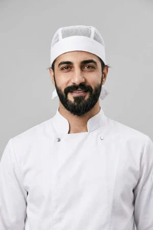 Arkadan Bağlamalı Beyaz Alpaka Aşçı Kepİ