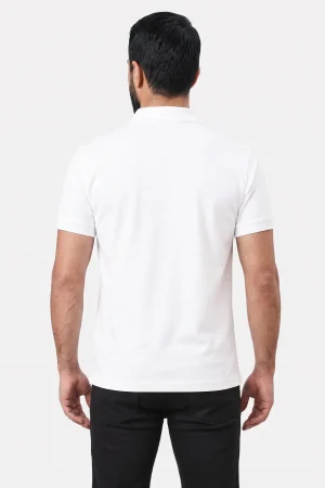 Alternative view of Beyaz Penye Kısa Kol Polo Yaka Tişört