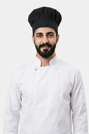 Mantar Model Siyah Alpaka Aşçı Kepİ